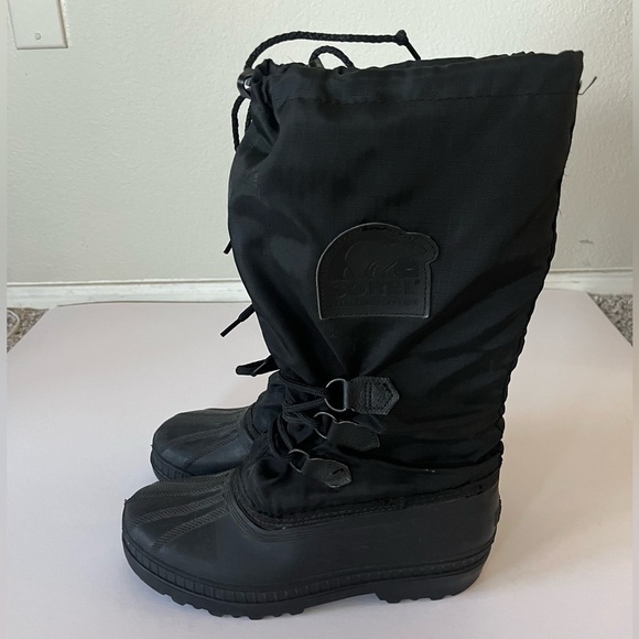 SOREL Kaufman Black Insulated Waterproof Glacier Winter Snow Boots Mens Size 7 - Picture 1 of 16